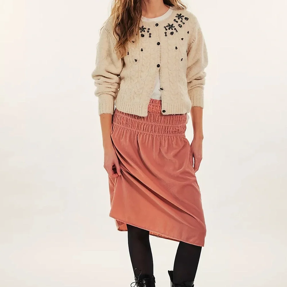 Free People | Sunni Velvet Convertible Skirt | Blush | Medium‎ | NWT - Picture 3 of 3